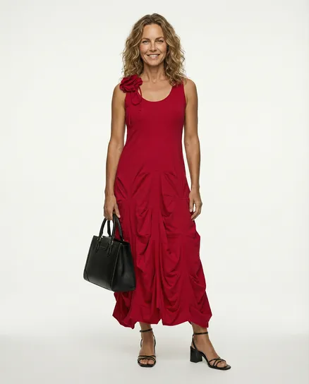 Empire Kleid Bl�te in rot von FASHION