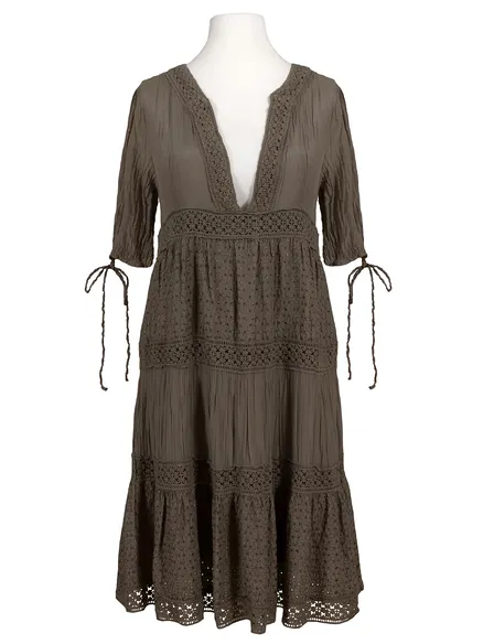 Empire Kleid mit Seide in braun von Donna