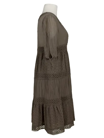 Empire Kleid mit Seide in braun von Donna