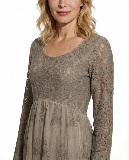 Empire Spitzenkleid in braun von Diana