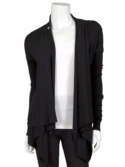 Feinstrick Cardigan in schwarz von Fashion Moda