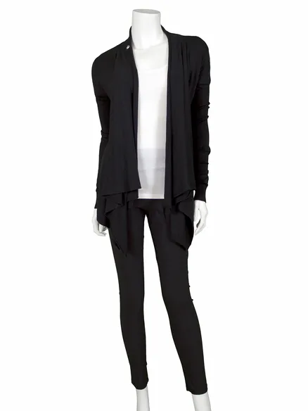 Feinstrick Cardigan in schwarz von Fashion Moda