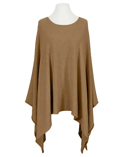 Feinstrick Poncho mit Viskose in cognac von Mia Mia