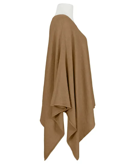 Feinstrick Poncho mit Viskose in cognac von Mia Mia