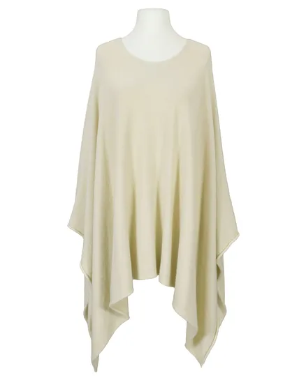 Feinstrick Poncho mit Viskose in creme von Mia Mia