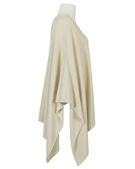 Feinstrick Poncho mit Viskose in creme von Mia Mia