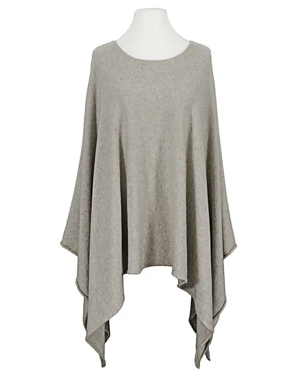 Feinstrick Poncho mit Viskose in hellbraun von Mia Mia