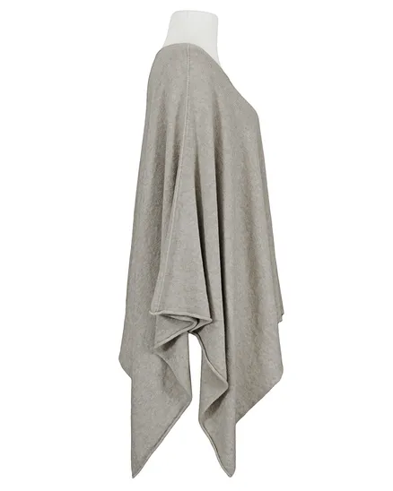Feinstrick Poncho mit Viskose in hellbraun von Mia Mia