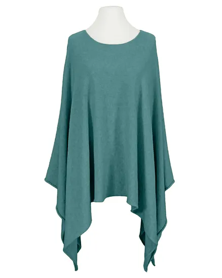 Feinstrick Poncho mit Viskose in jade von Mia Mia