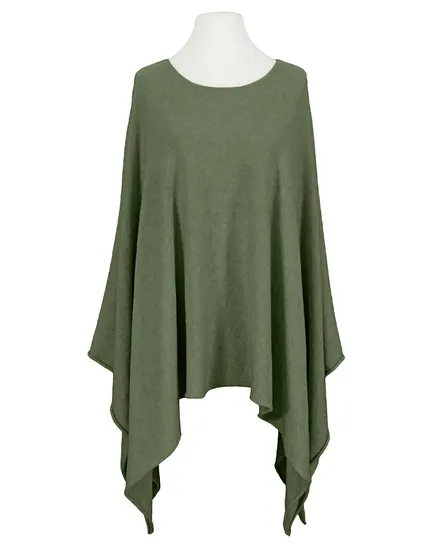 Feinstrick Poncho mit Viskose in khaki von Mia Mia