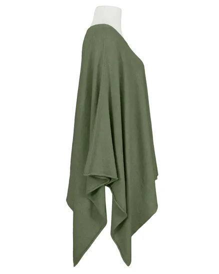 Feinstrick Poncho mit Viskose in khaki von Mia Mia