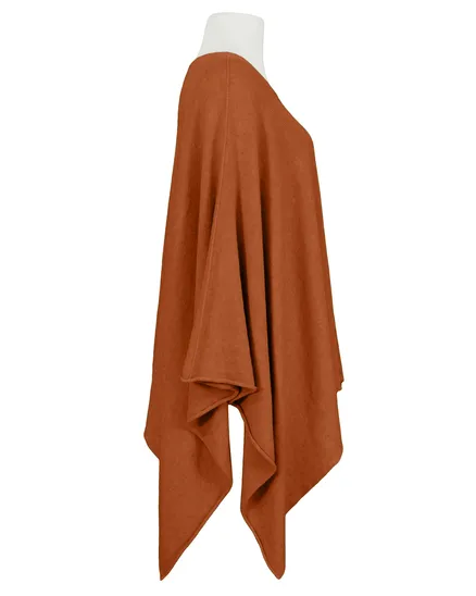 Feinstrick Poncho mit Viskose in rost von Mia Mia