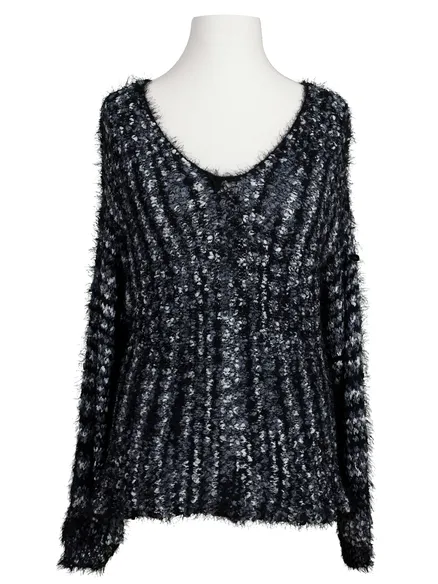Flauschpullover meliert in schwarz von CJF Fashion