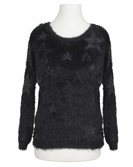 Flauschpullover mit Sternen in schwarz von Victoria Karl