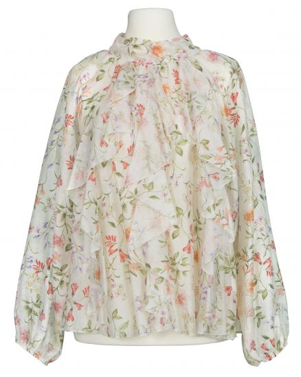 Florale Volantbluse in beige von Italia Moda