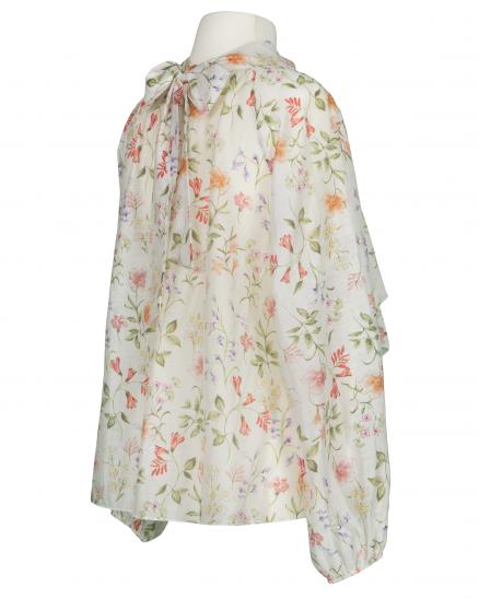 Florale Volantbluse in beige von Italia Moda