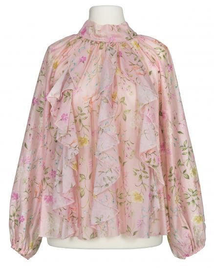 Florale Volantbluse in rosa von Italia Moda
