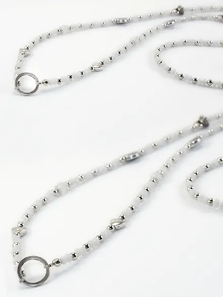 Grundkette mit Glasperlen f�r Charms in wei� von Fashion Jewelry