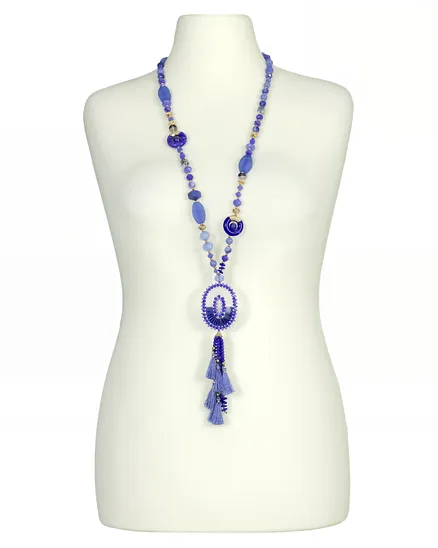 Halskette aus Schmucksteinen in royalblau von Made in Italy