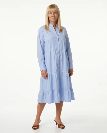 Hemdblusenkleid in hellblau von New Collection