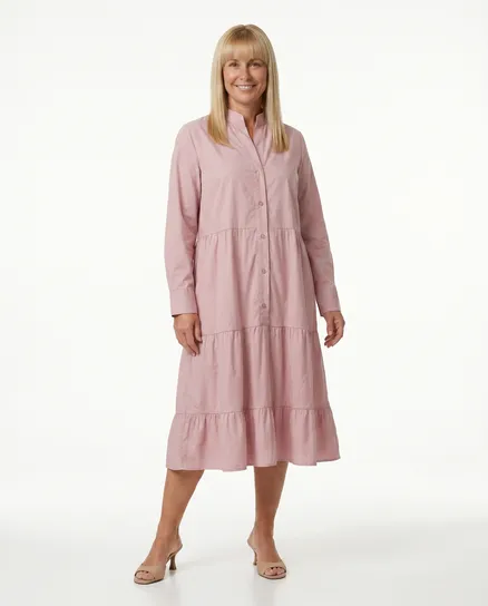 Hemdblusenkleid in rosa von New Collection