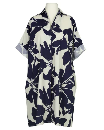 Hemdblusenkleid Floral in blau von New Collection
