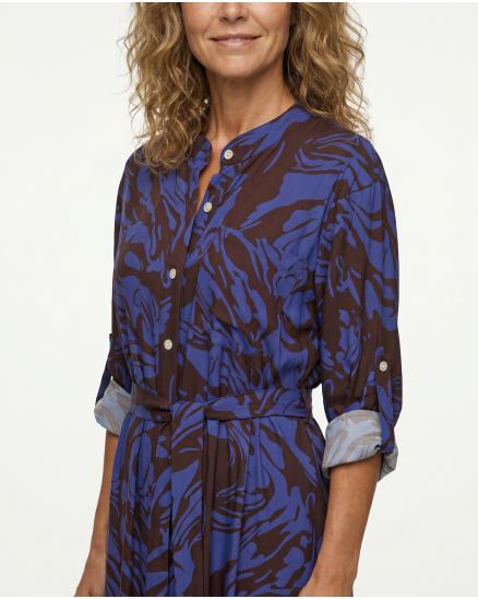 Hemdblusenkleid Print in blau von Made in Italy
