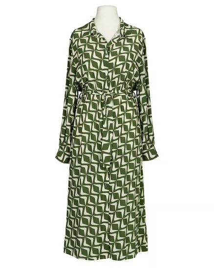 Hemdblusenkleid Print in oliv von Made in Italy