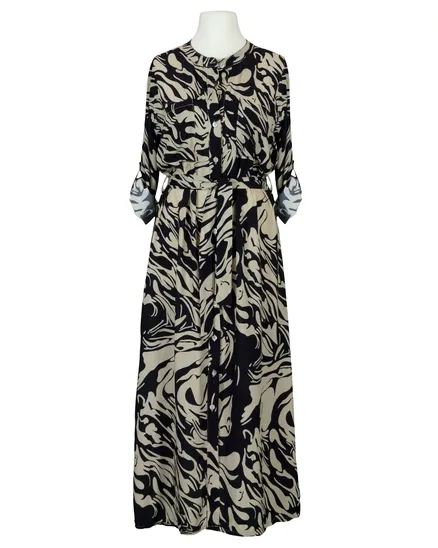 Hemdblusenkleid Print in schwarz von Made in Italy