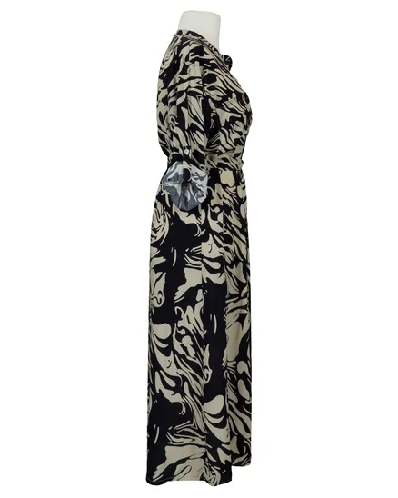 Hemdblusenkleid Print in schwarz von Made in Italy