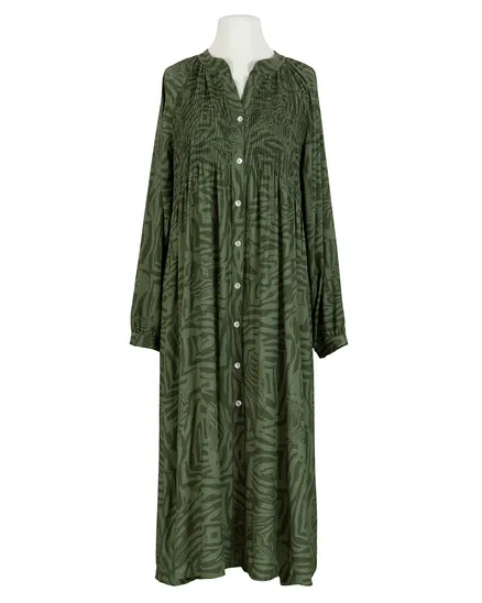 Hemdblusenkleid Zebraprint in oliv von Made in Italy