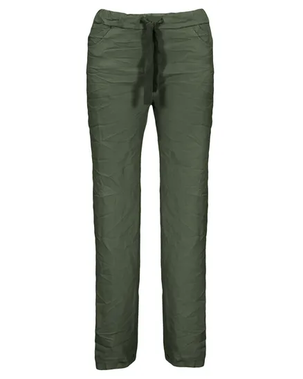 Hose Crash Optik in oliv von Moda Italia