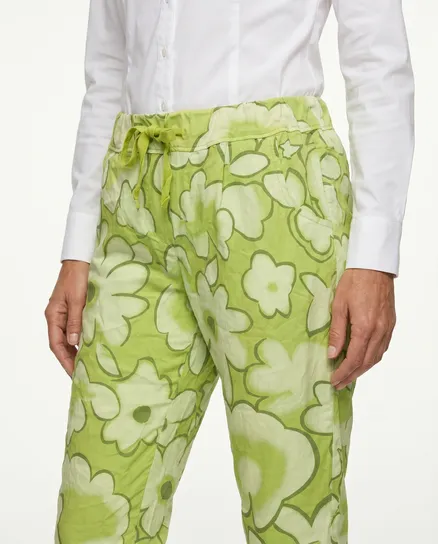Hose Floral in gr�n von Made in Italy