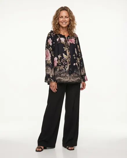 Hose Georgette in schwarz von Moda Italia