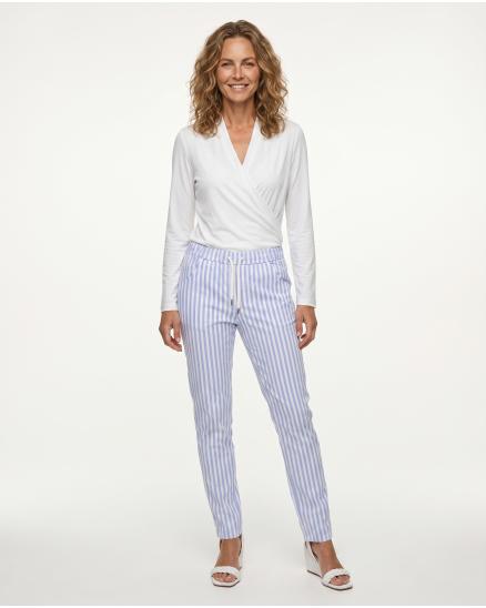 Hose Jogger Stil Streifen in blau von Selected Touch