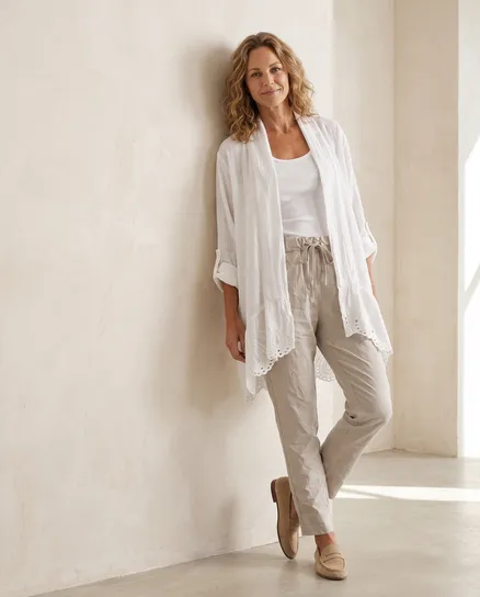Hose Jogging-Stil in beige von Made in Italy