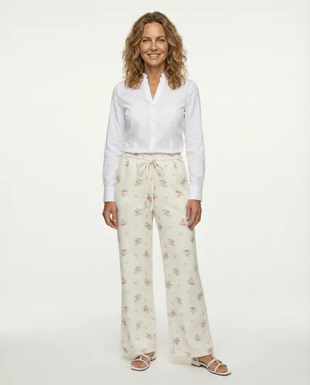 Hose Jogging-Stil in ecru von Made in Italy