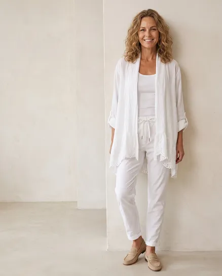 Hose Jogging-Stil in wei� von Made in Italy