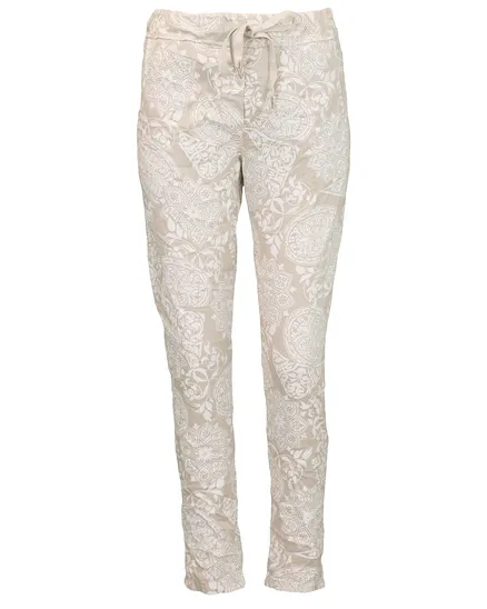 Hose Jogging-Stil Print in beige von Livans