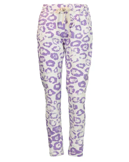 Hose Leoprint in lila von Made in Italy