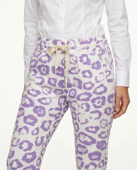 Hose Leoprint in lila von Made in Italy