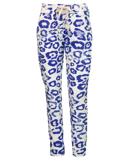Hose Leoprint in royalblau von Made in Italy