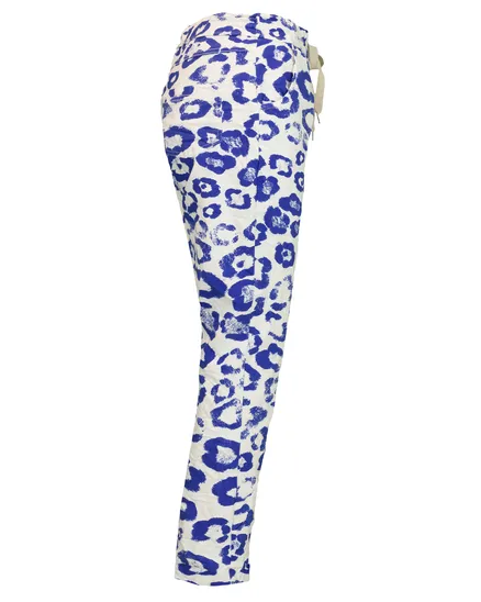 Hose Leoprint in royalblau von Made in Italy