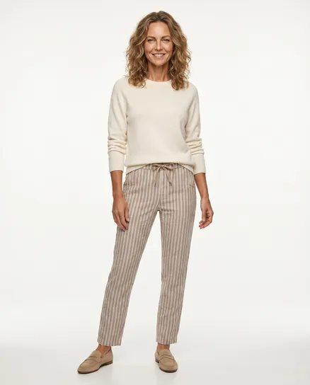 Hose mit Streifen in beige von Secret Femme