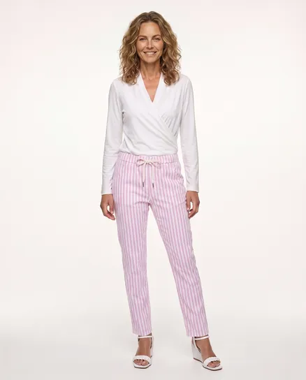 Hose mit Streifen in rosa von Selected Touch