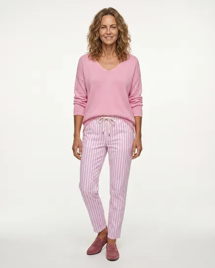 Hose mit Streifen in rosa von Selected Touch
