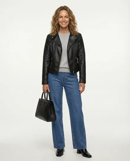 Jacke Bikerstil in schwarz von Jophy & Co