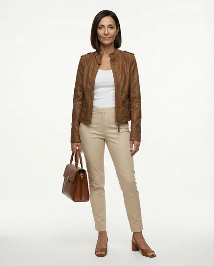 Jacke Lederoptik in cognac von Softy