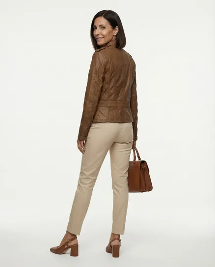 Jacke Lederoptik in cognac von Softy