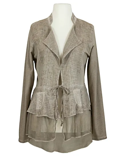 Jacke mit Leinen in braun von les freres